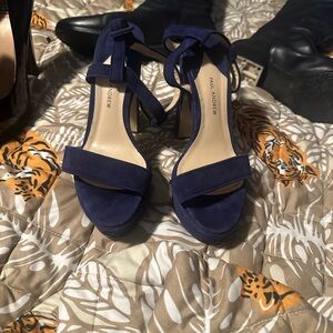 Paul Andrew Deep Blue Strappy Heels
